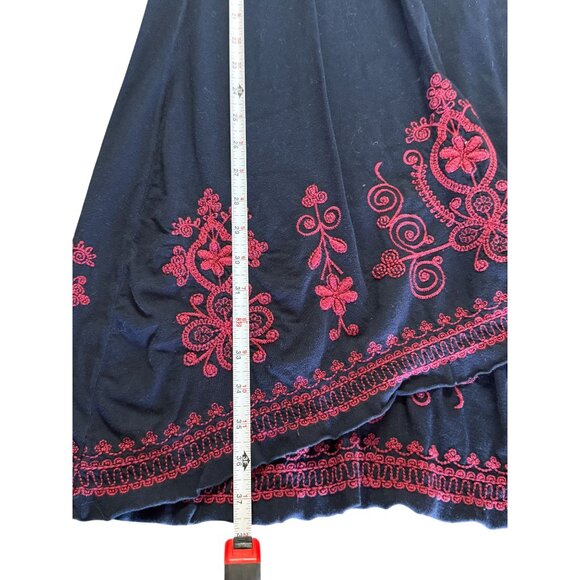 Johnny Was LA Geometric Embroidered Midi Dress 3/4 Sleeve Scoop Neck Sz Small /d - Picture 7 of 7